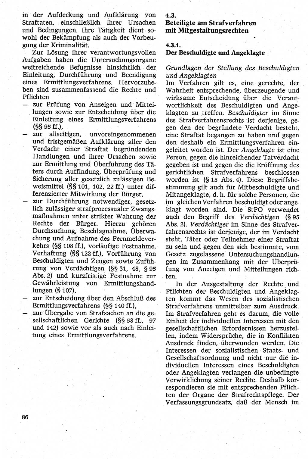 Strafverfahrensrecht [Deutsche Demokratische Republik (DDR)], Lehrbuch 1982, Seite 86 (Strafverf.-R. DDR Lb. 1982, S. 86)