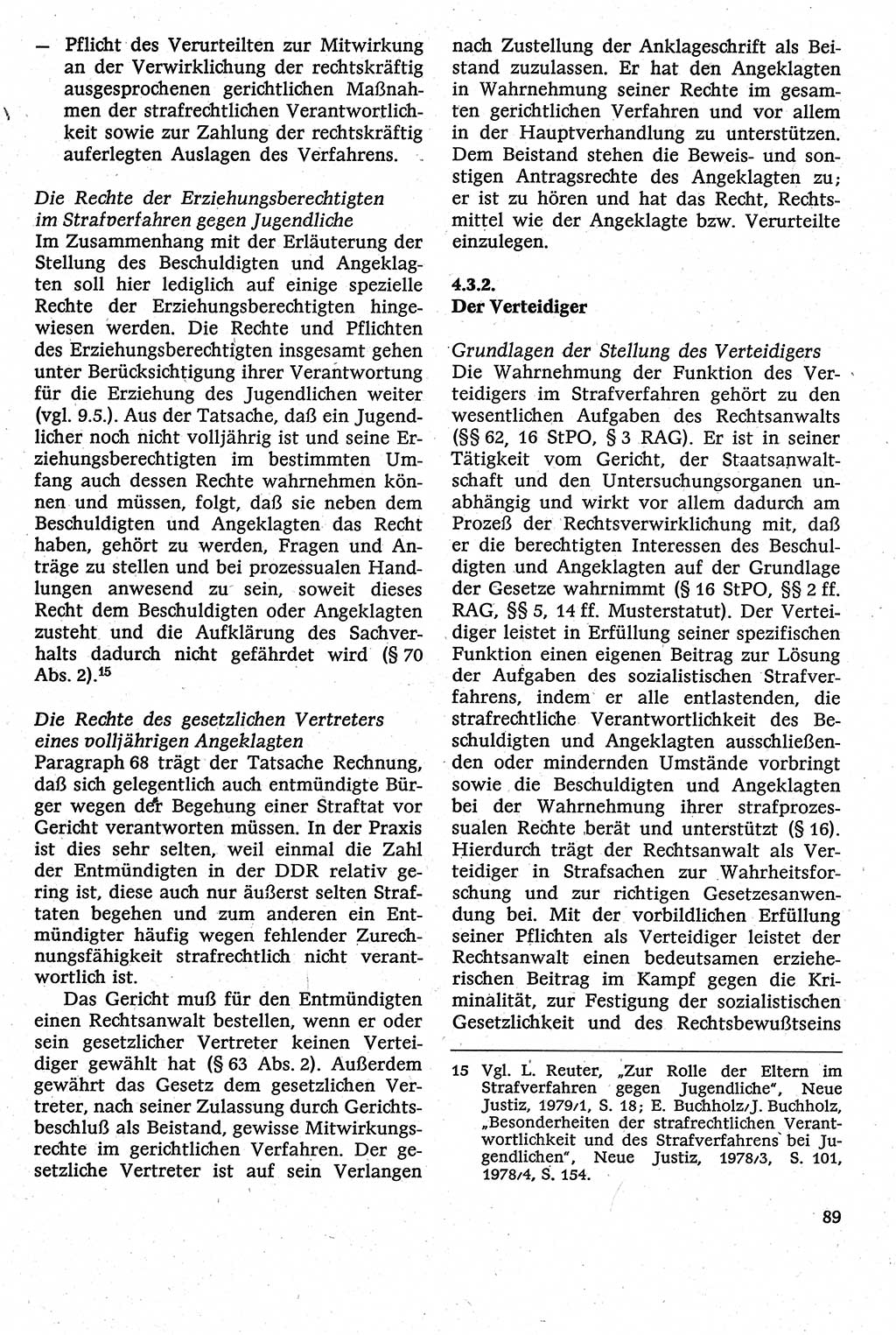 Strafverfahrensrecht [Deutsche Demokratische Republik (DDR)], Lehrbuch 1982, Seite 89 (Strafverf.-R. DDR Lb. 1982, S. 89)