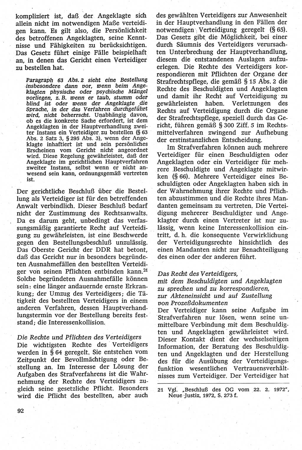 Strafverfahrensrecht [Deutsche Demokratische Republik (DDR)], Lehrbuch 1982, Seite 92 (Strafverf.-R. DDR Lb. 1982, S. 92)