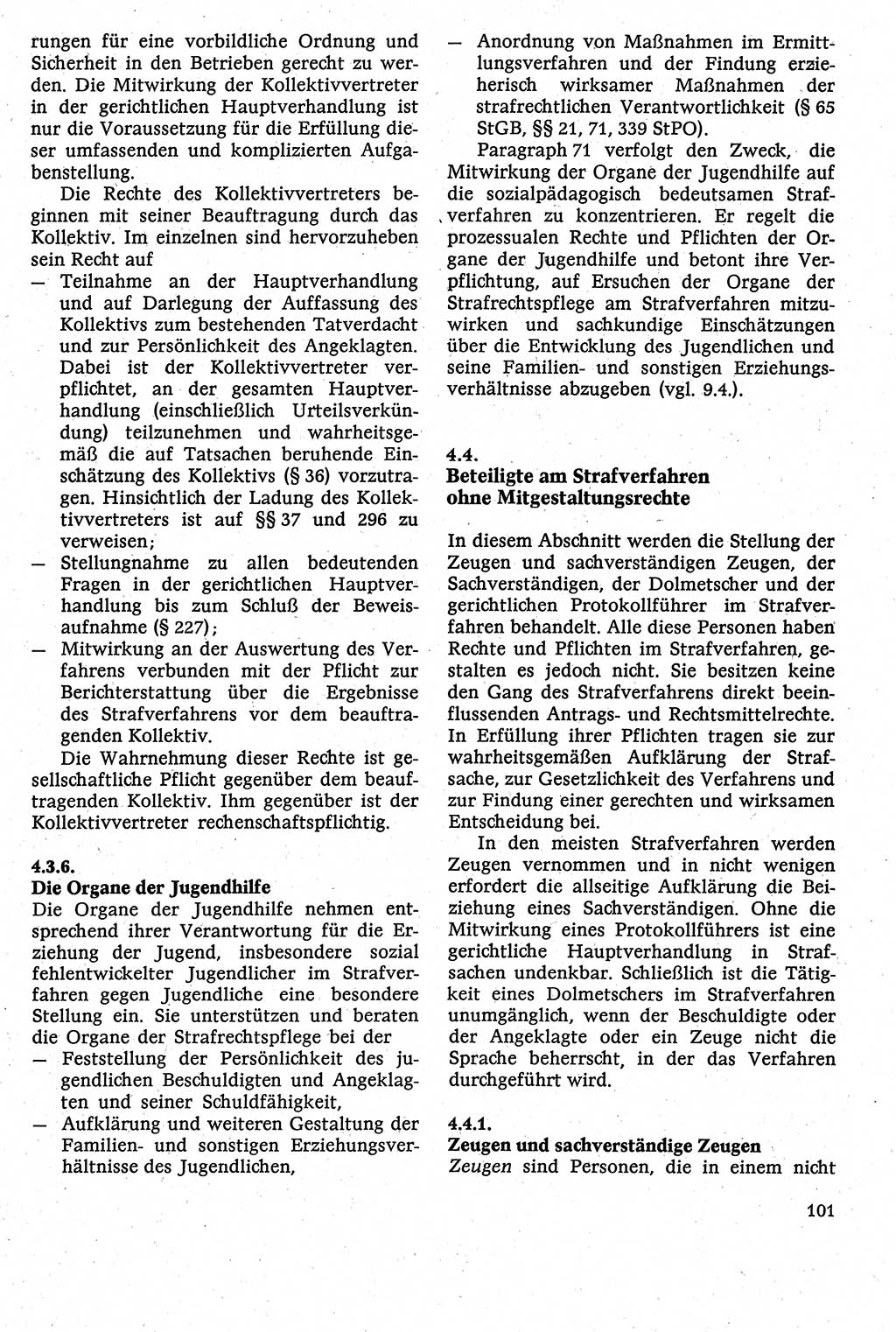 Strafverfahrensrecht [Deutsche Demokratische Republik (DDR)], Lehrbuch 1982, Seite 101 (Strafverf.-R. DDR Lb. 1982, S. 101)