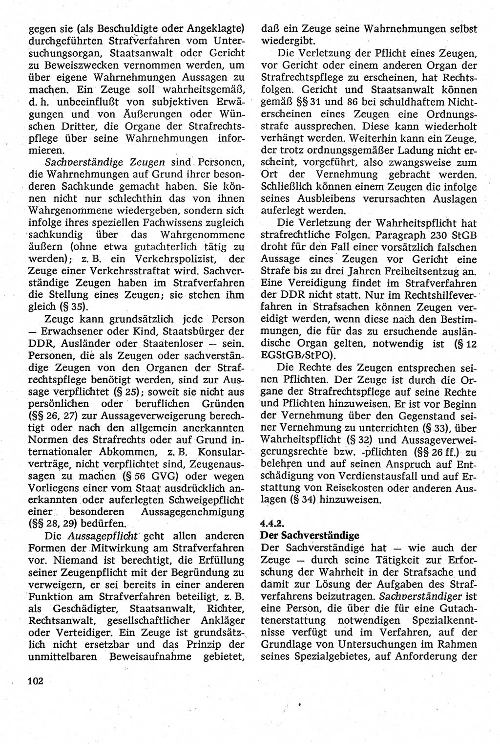 Strafverfahrensrecht [Deutsche Demokratische Republik (DDR)], Lehrbuch 1982, Seite 102 (Strafverf.-R. DDR Lb. 1982, S. 102)