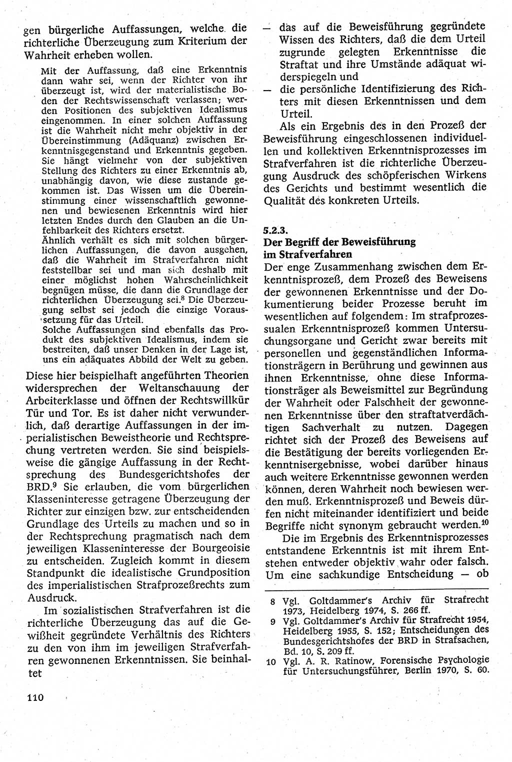 Strafverfahrensrecht [Deutsche Demokratische Republik (DDR)], Lehrbuch 1982, Seite 110 (Strafverf.-R. DDR Lb. 1982, S. 110)