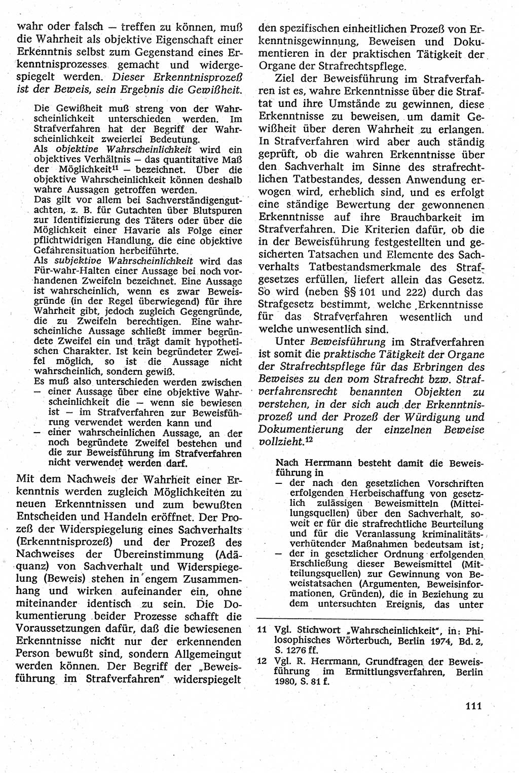 Strafverfahrensrecht [Deutsche Demokratische Republik (DDR)], Lehrbuch 1982, Seite 111 (Strafverf.-R. DDR Lb. 1982, S. 111)