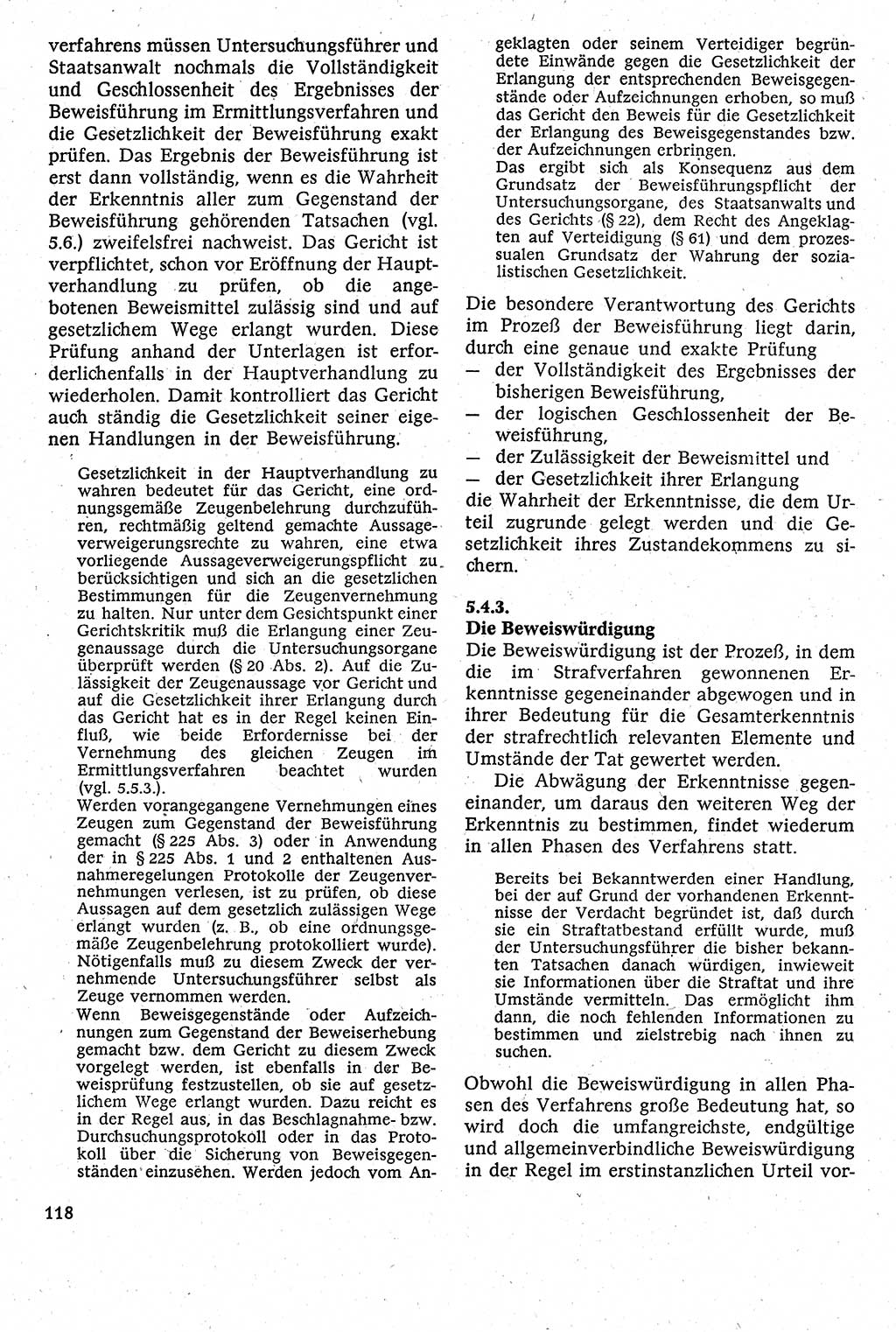 Strafverfahrensrecht [Deutsche Demokratische Republik (DDR)], Lehrbuch 1982, Seite 118 (Strafverf.-R. DDR Lb. 1982, S. 118)