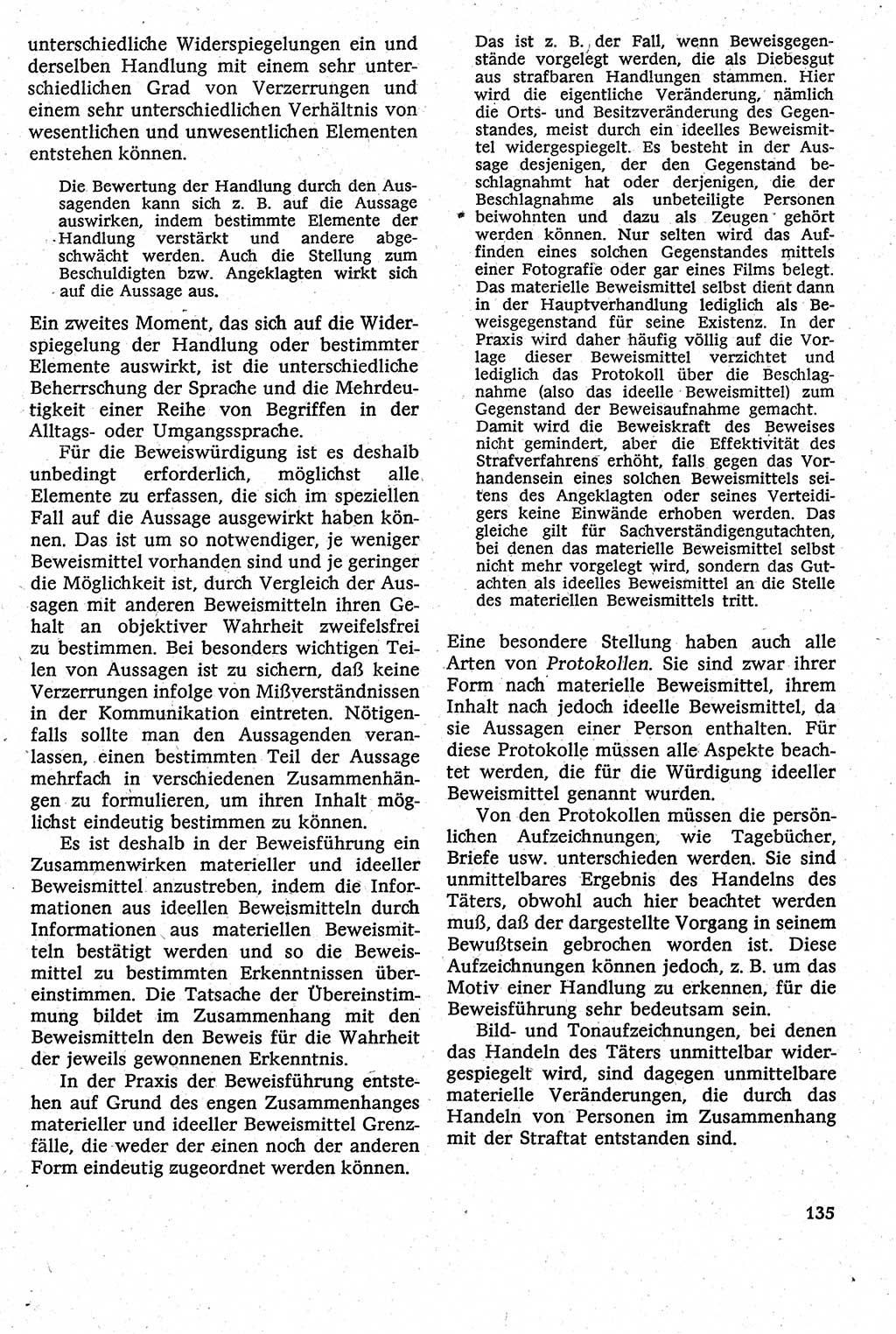 Strafverfahrensrecht [Deutsche Demokratische Republik (DDR)], Lehrbuch 1982, Seite 135 (Strafverf.-R. DDR Lb. 1982, S. 135)