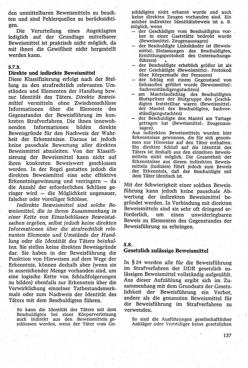 Strafverfahrensrecht [Deutsche Demokratische Republik (DDR)], Lehrbuch 1982, Seite 137 (Strafverf.-R. DDR Lb. 1982, S. 137)