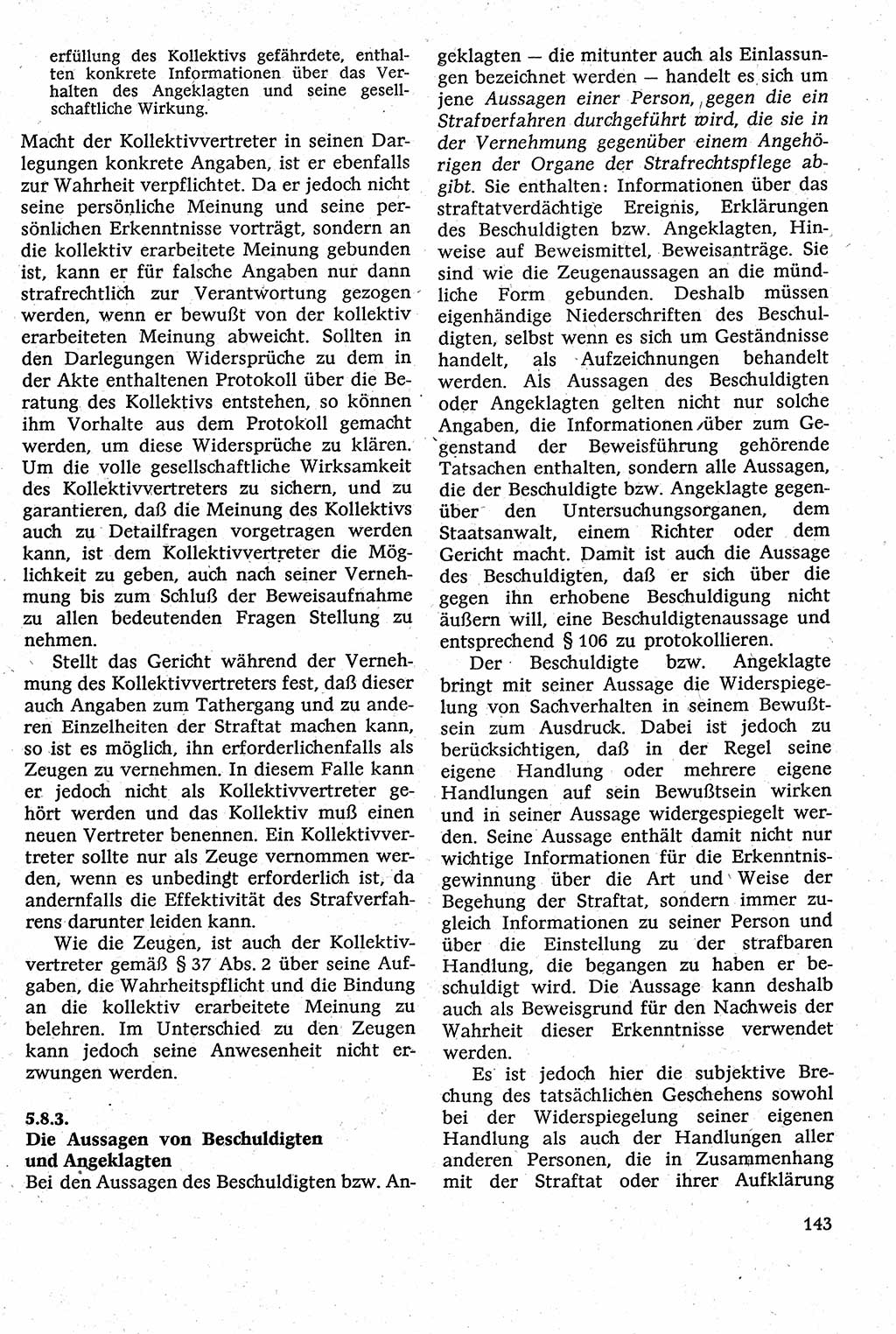 Strafverfahrensrecht [Deutsche Demokratische Republik (DDR)], Lehrbuch 1982, Seite 143 (Strafverf.-R. DDR Lb. 1982, S. 143)