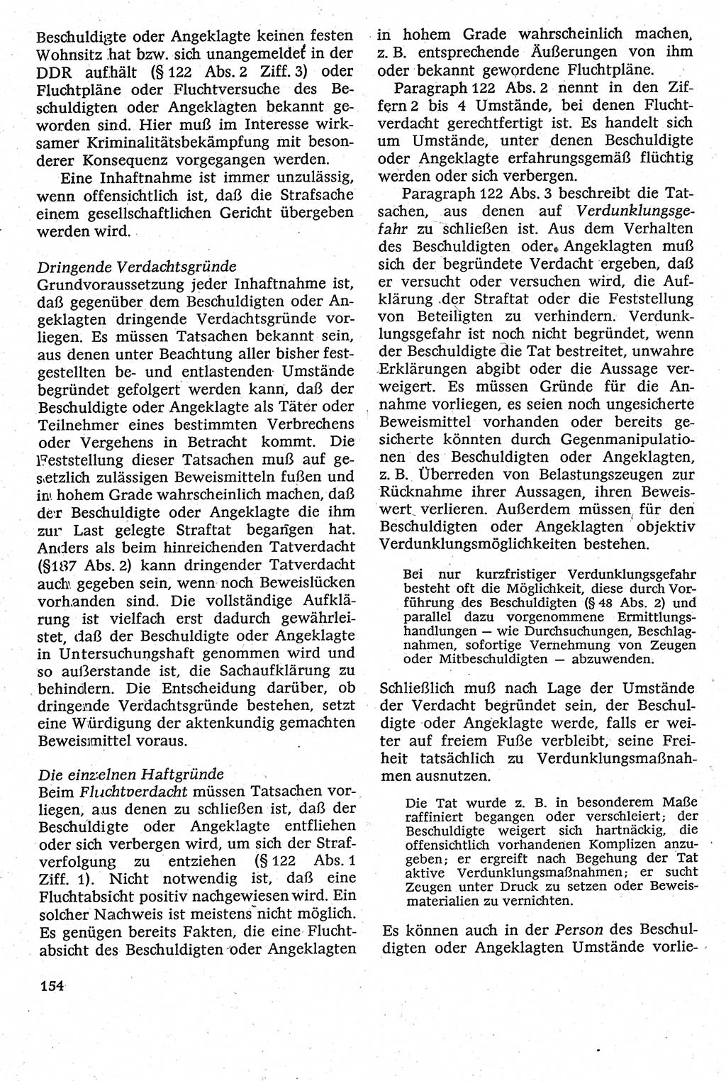 Strafverfahrensrecht [Deutsche Demokratische Republik (DDR)], Lehrbuch 1982, Seite 154 (Strafverf.-R. DDR Lb. 1982, S. 154)