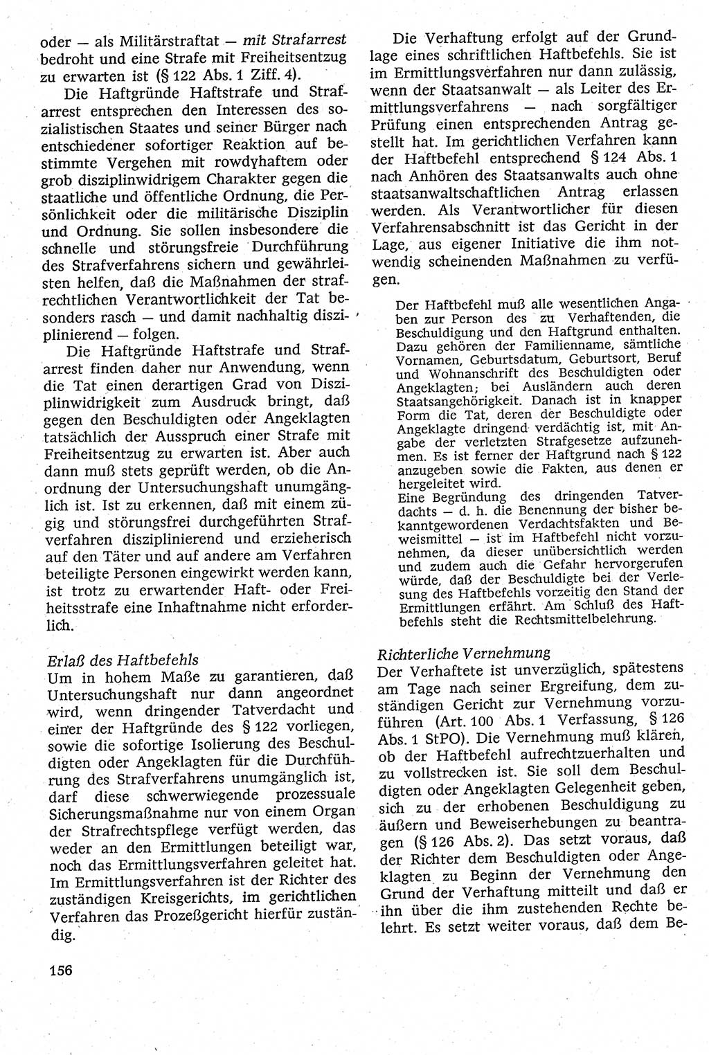Strafverfahrensrecht [Deutsche Demokratische Republik (DDR)], Lehrbuch 1982, Seite 156 (Strafverf.-R. DDR Lb. 1982, S. 156)