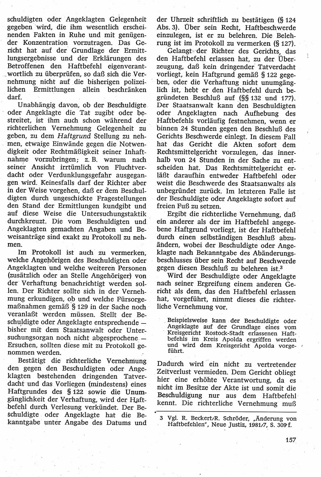 Strafverfahrensrecht [Deutsche Demokratische Republik (DDR)], Lehrbuch 1982, Seite 157 (Strafverf.-R. DDR Lb. 1982, S. 157)