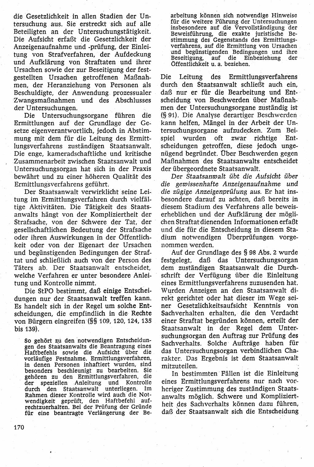 Strafverfahrensrecht [Deutsche Demokratische Republik (DDR)], Lehrbuch 1982, Seite 170 (Strafverf.-R. DDR Lb. 1982, S. 170)
