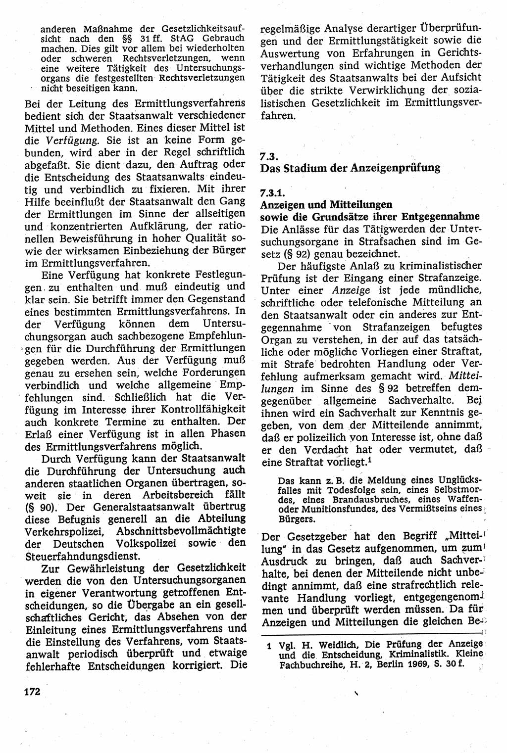 Strafverfahrensrecht [Deutsche Demokratische Republik (DDR)], Lehrbuch 1982, Seite 172 (Strafverf.-R. DDR Lb. 1982, S. 172)
