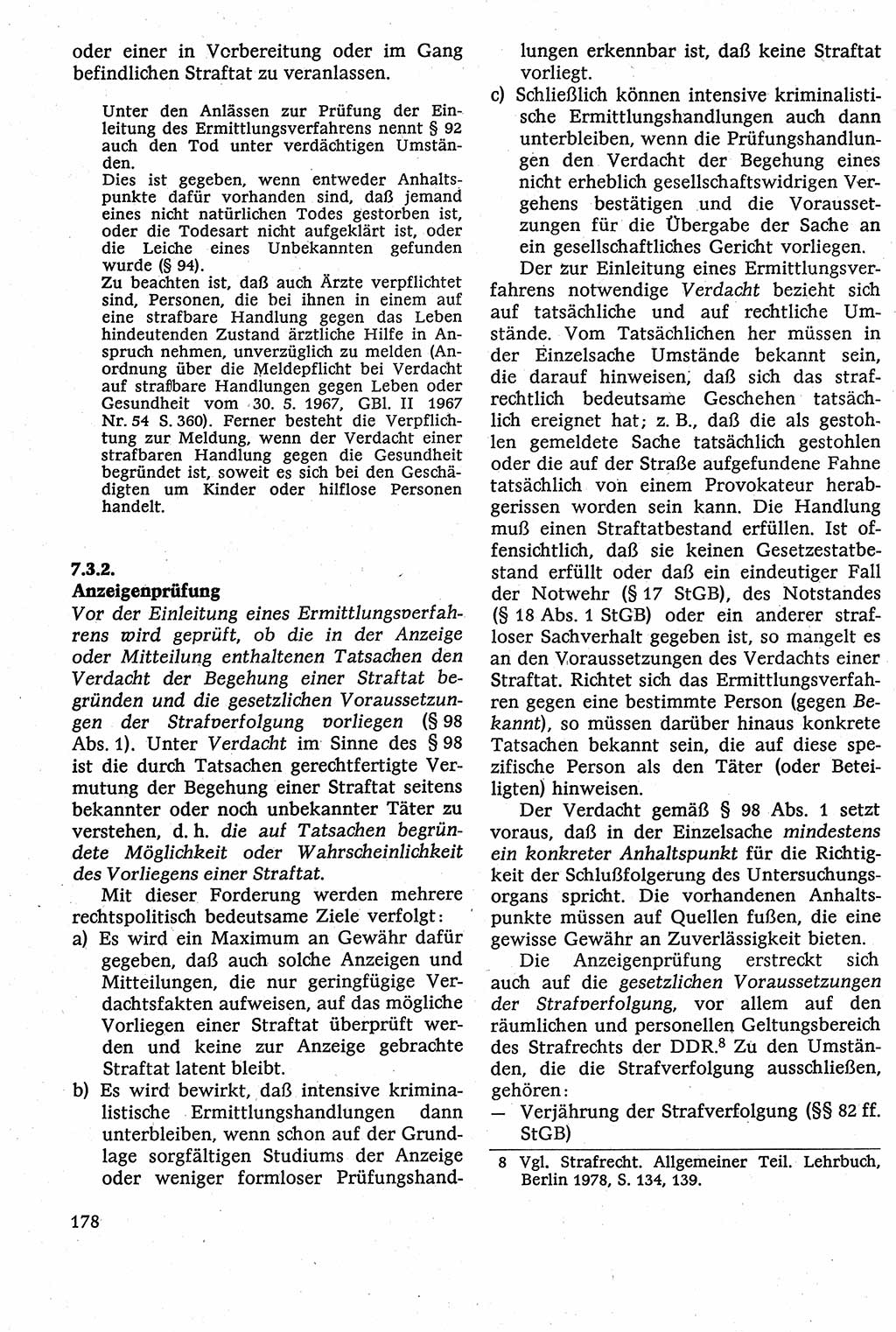 Strafverfahrensrecht [Deutsche Demokratische Republik (DDR)], Lehrbuch 1982, Seite 178 (Strafverf.-R. DDR Lb. 1982, S. 178)