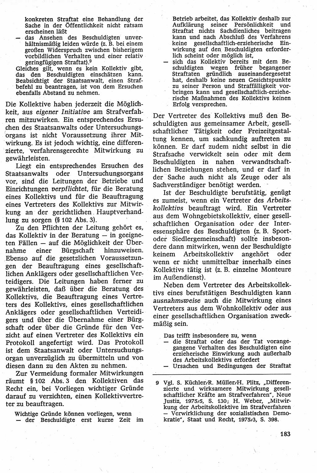 Strafverfahrensrecht [Deutsche Demokratische Republik (DDR)], Lehrbuch 1982, Seite 183 (Strafverf.-R. DDR Lb. 1982, S. 183)