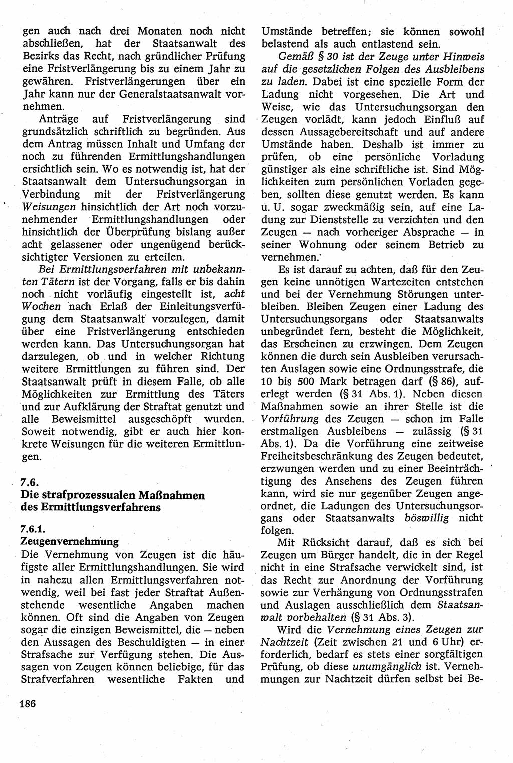 Strafverfahrensrecht [Deutsche Demokratische Republik (DDR)], Lehrbuch 1982, Seite 186 (Strafverf.-R. DDR Lb. 1982, S. 186)