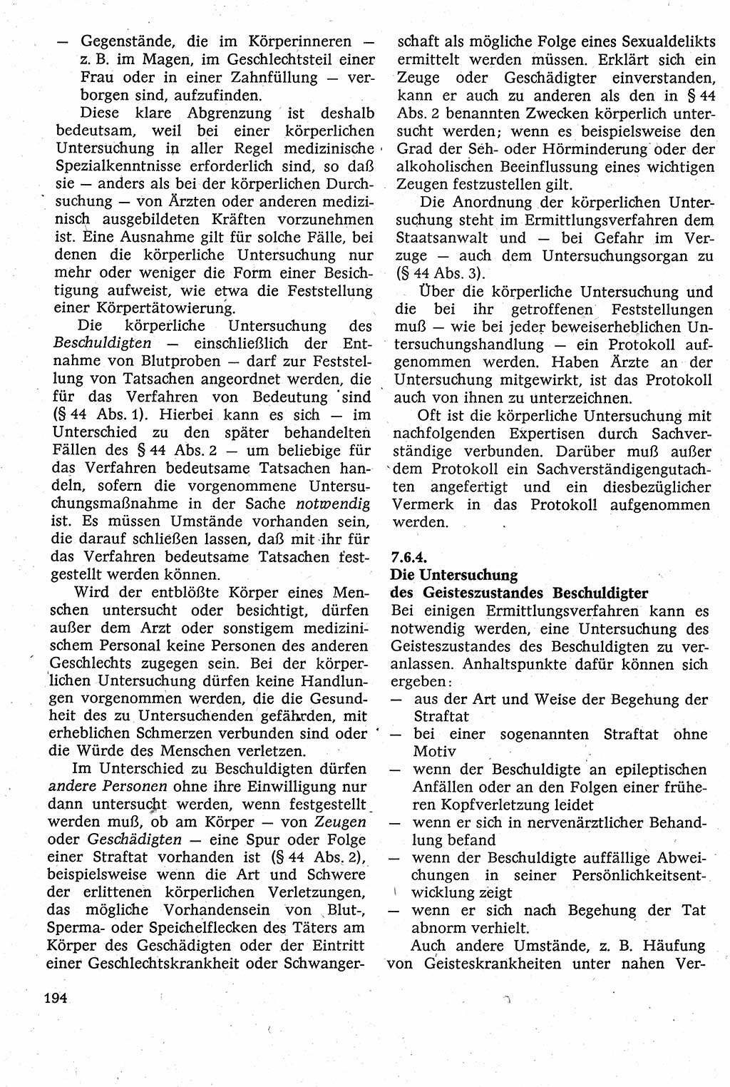 Strafverfahrensrecht [Deutsche Demokratische Republik (DDR)], Lehrbuch 1982, Seite 194 (Strafverf.-R. DDR Lb. 1982, S. 194)