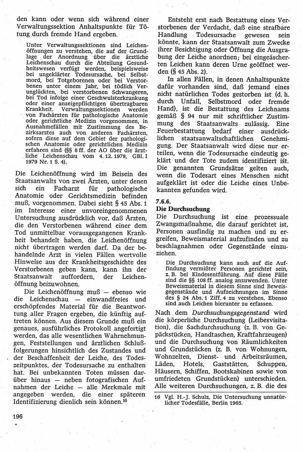 Strafverfahrensrecht [Deutsche Demokratische Republik (DDR)], Lehrbuch 1982, Seite 196 (Strafverf.-R. DDR Lb. 1982, S. 196)