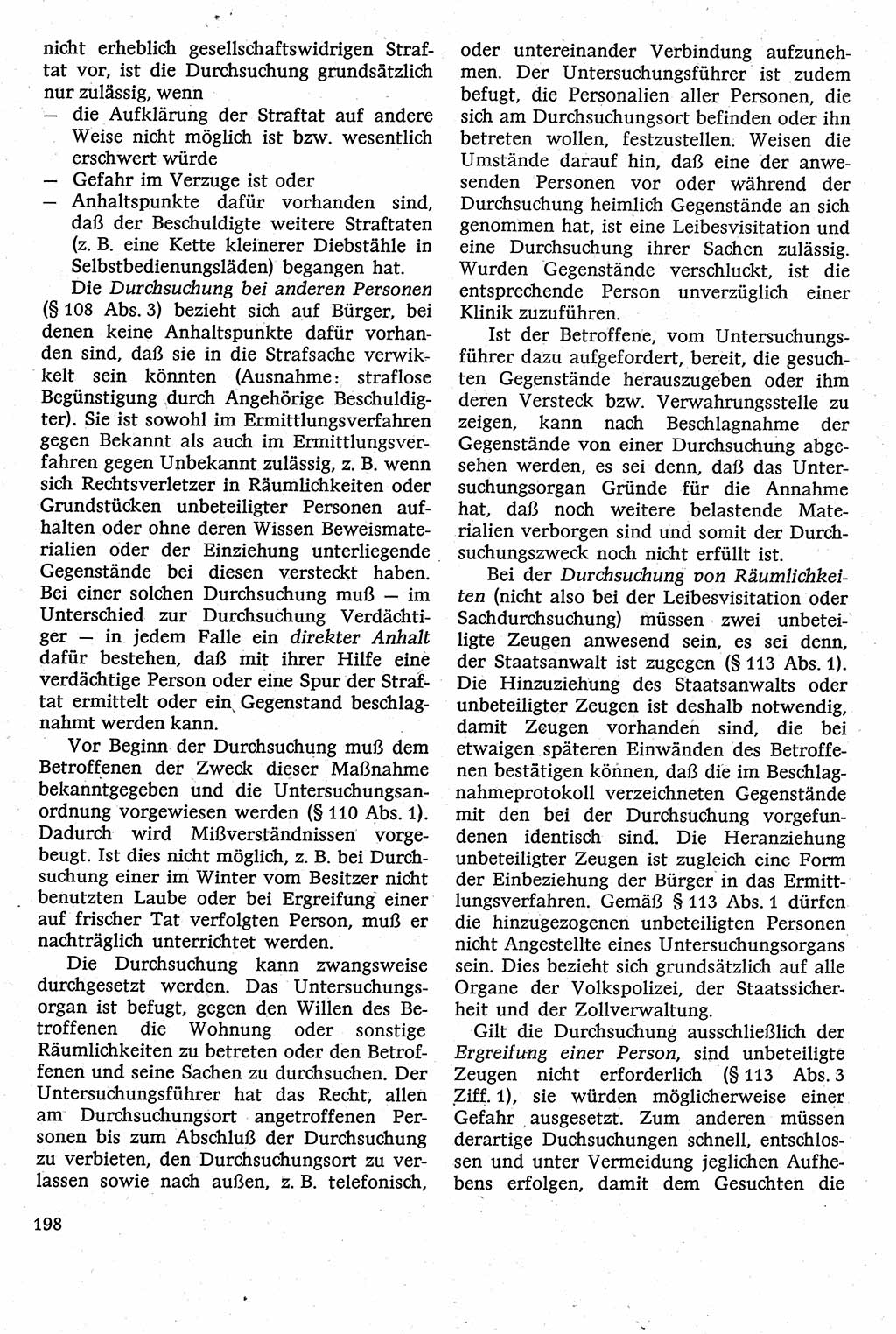 Strafverfahrensrecht [Deutsche Demokratische Republik (DDR)], Lehrbuch 1982, Seite 198 (Strafverf.-R. DDR Lb. 1982, S. 198)
