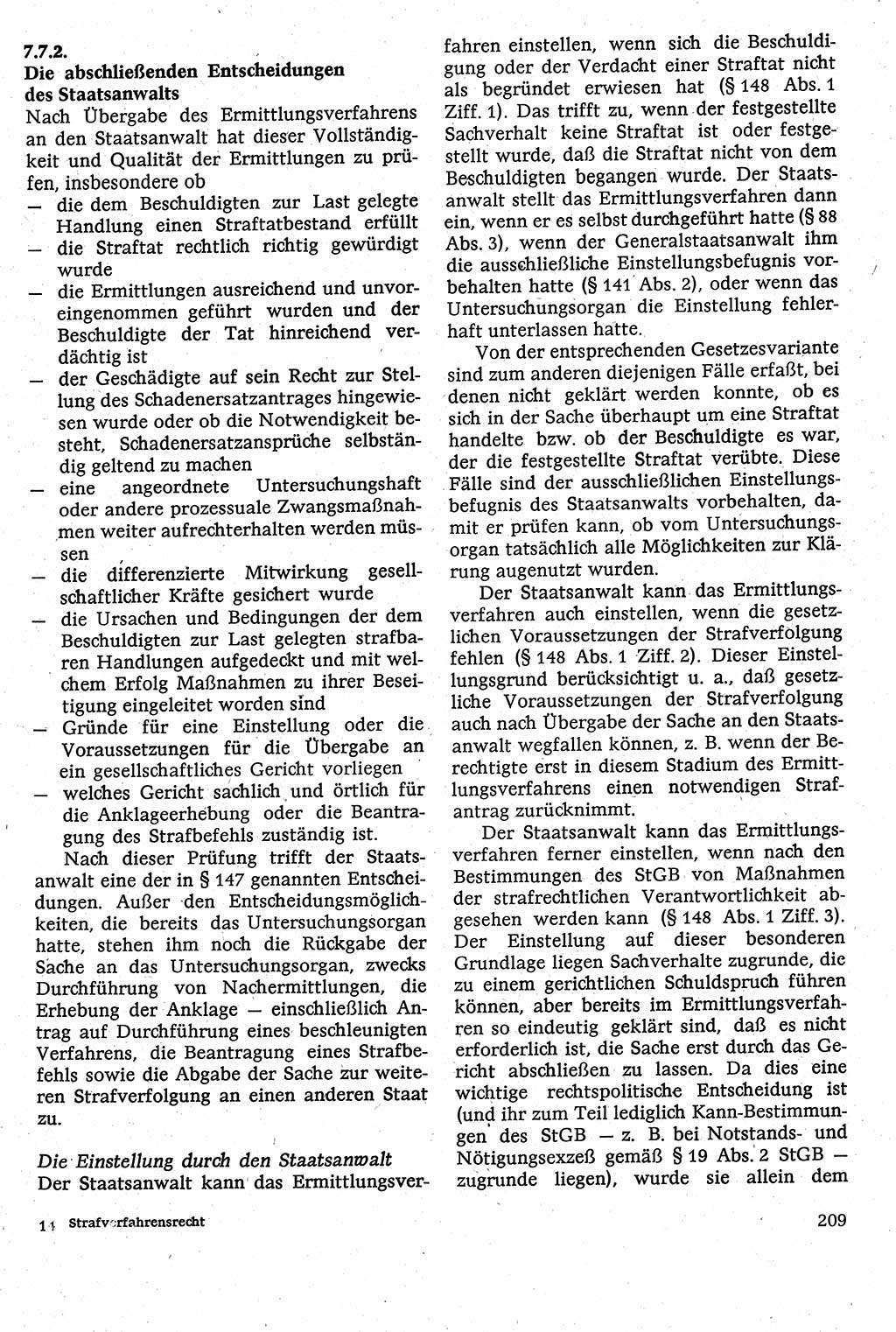 Strafverfahrensrecht [Deutsche Demokratische Republik (DDR)], Lehrbuch 1982, Seite 209 (Strafverf.-R. DDR Lb. 1982, S. 209)