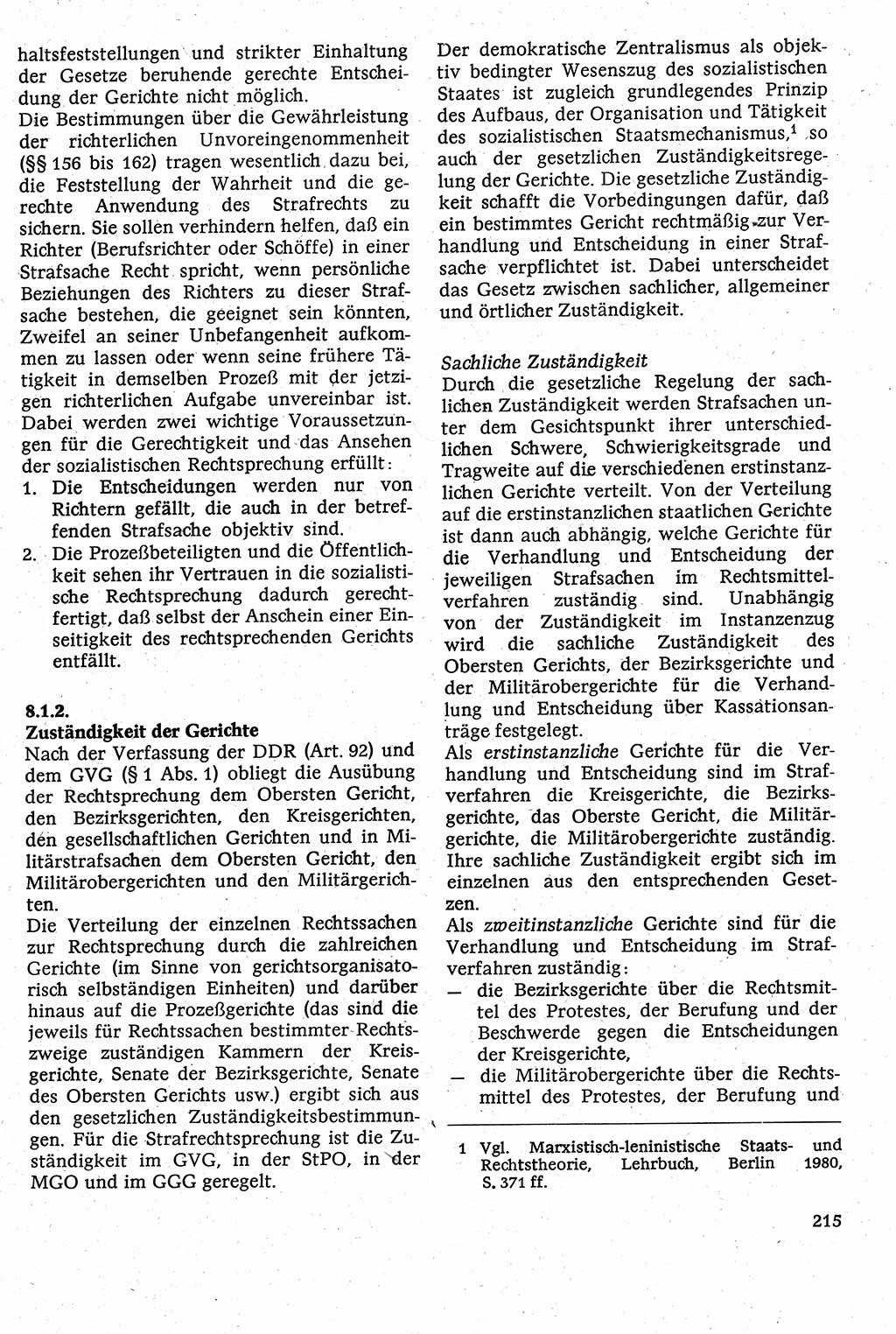 Strafverfahrensrecht [Deutsche Demokratische Republik (DDR)], Lehrbuch 1982, Seite 215 (Strafverf.-R. DDR Lb. 1982, S. 215)