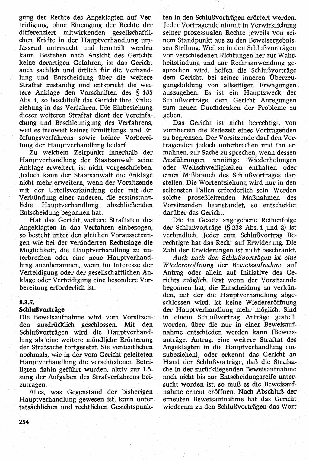 Strafverfahrensrecht [Deutsche Demokratische Republik (DDR)], Lehrbuch 1982, Seite 254 (Strafverf.-R. DDR Lb. 1982, S. 254)