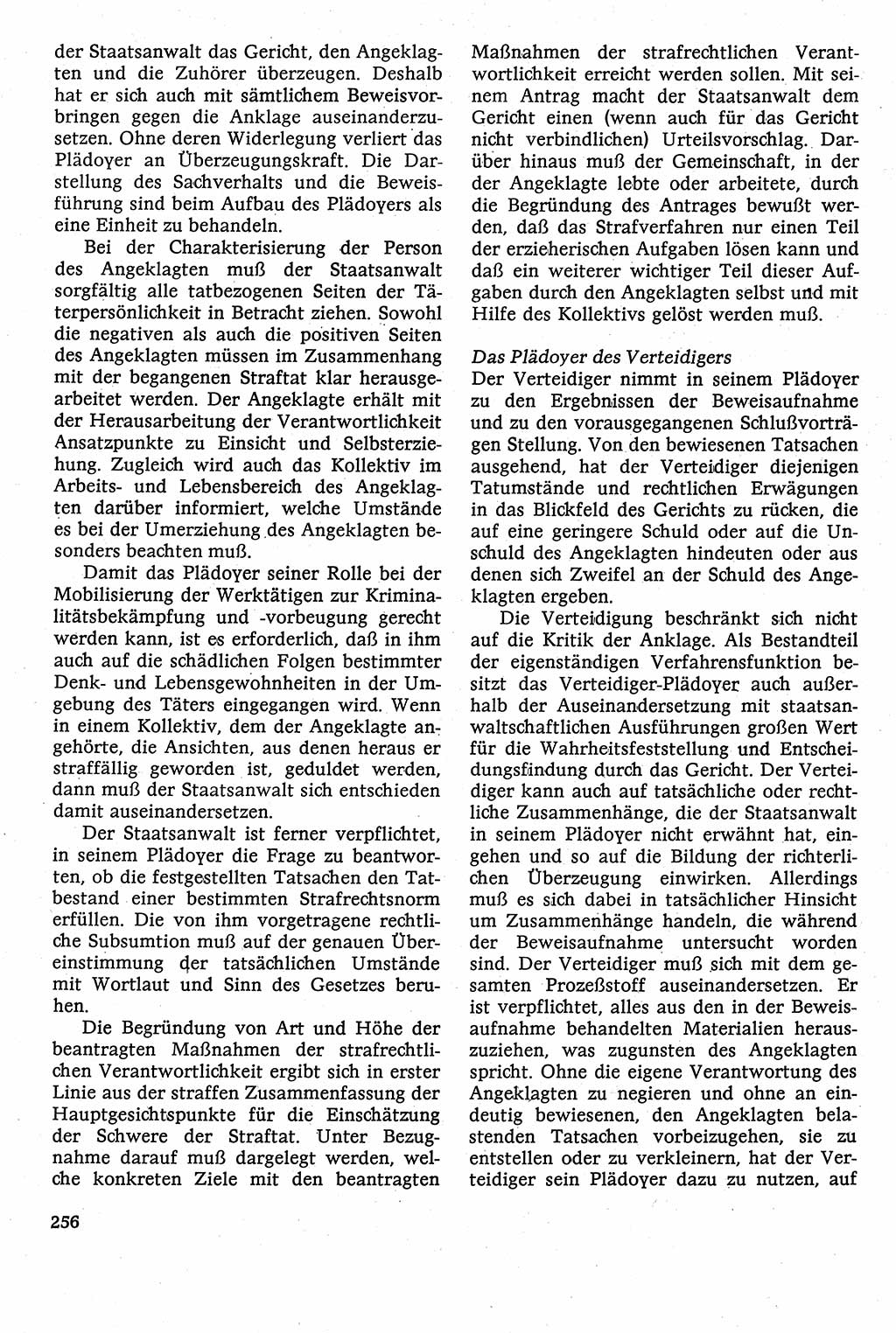Strafverfahrensrecht [Deutsche Demokratische Republik (DDR)], Lehrbuch 1982, Seite 256 (Strafverf.-R. DDR Lb. 1982, S. 256)