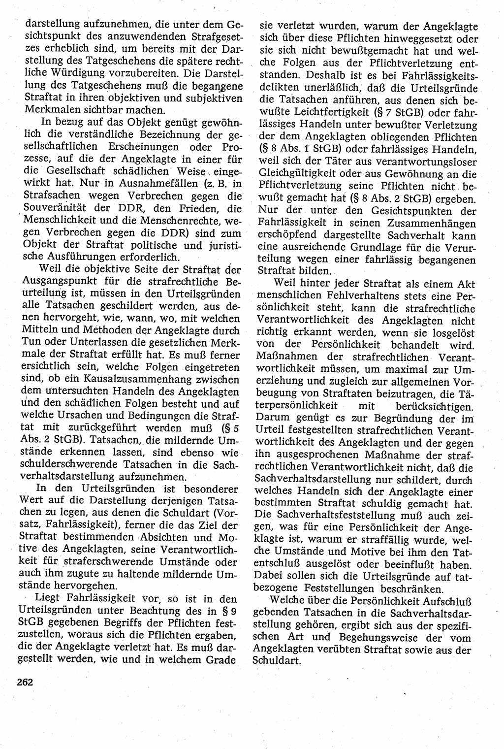 Strafverfahrensrecht [Deutsche Demokratische Republik (DDR)], Lehrbuch 1982, Seite 262 (Strafverf.-R. DDR Lb. 1982, S. 262)