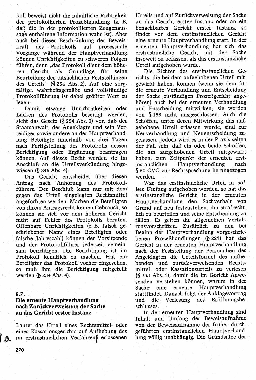 Strafverfahrensrecht [Deutsche Demokratische Republik (DDR)], Lehrbuch 1982, Seite 270 (Strafverf.-R. DDR Lb. 1982, S. 270)