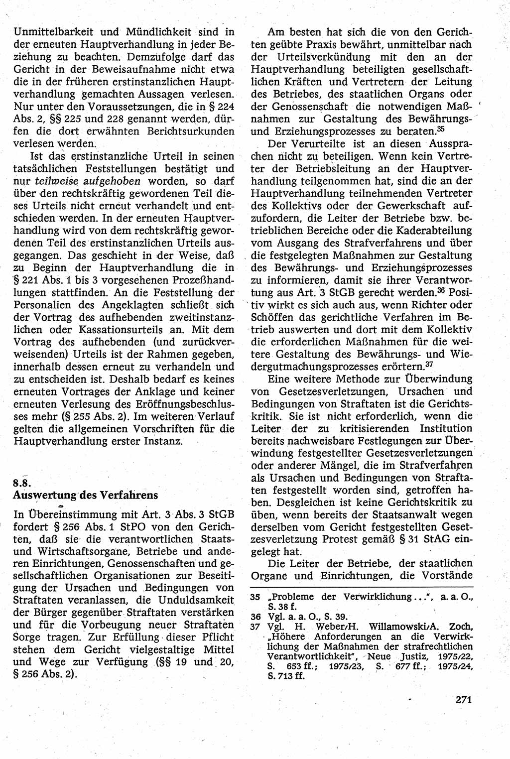 Strafverfahrensrecht [Deutsche Demokratische Republik (DDR)], Lehrbuch 1982, Seite 271 (Strafverf.-R. DDR Lb. 1982, S. 271)