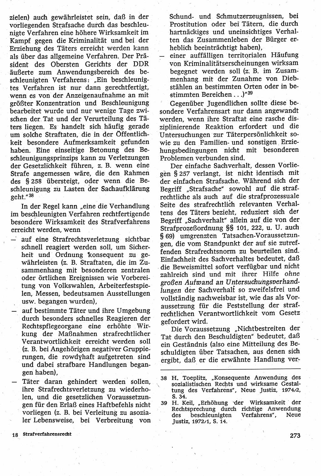 Strafverfahrensrecht [Deutsche Demokratische Republik (DDR)], Lehrbuch 1982, Seite 273 (Strafverf.-R. DDR Lb. 1982, S. 273)