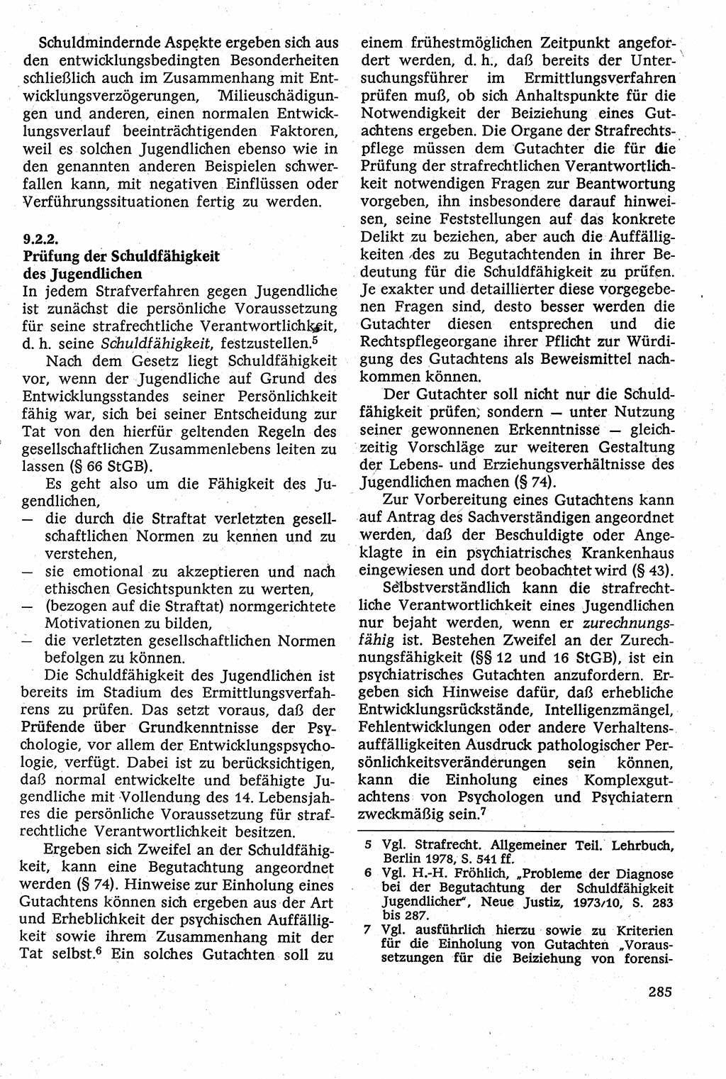 Strafverfahrensrecht [Deutsche Demokratische Republik (DDR)], Lehrbuch 1982, Seite 285 (Strafverf.-R. DDR Lb. 1982, S. 285)