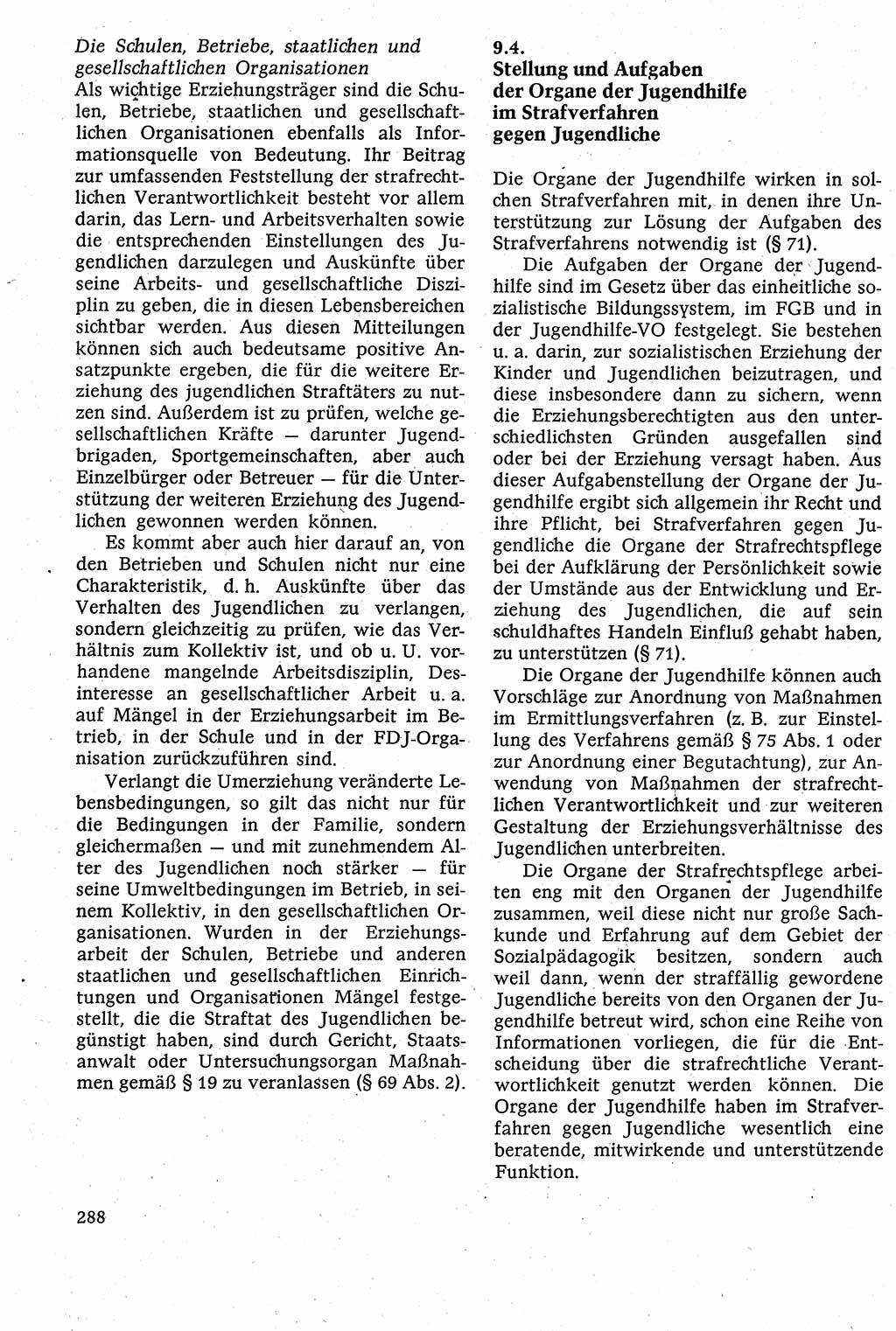 Strafverfahrensrecht [Deutsche Demokratische Republik (DDR)], Lehrbuch 1982, Seite 288 (Strafverf.-R. DDR Lb. 1982, S. 288)