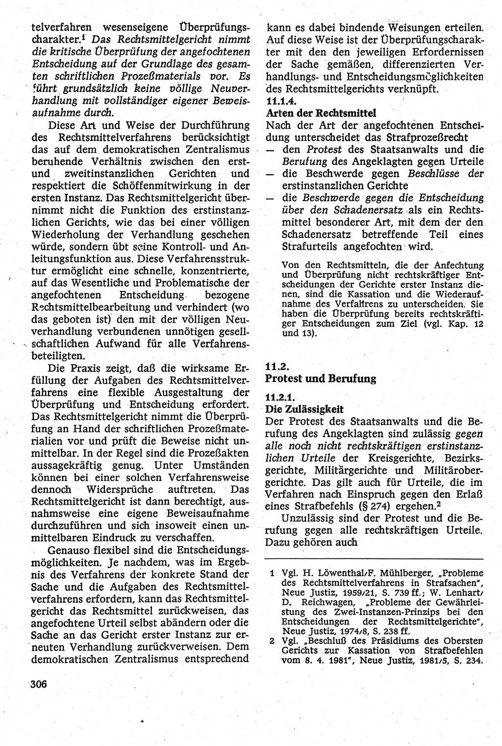 Strafverfahrensrecht [Deutsche Demokratische Republik (DDR)], Lehrbuch 1982, Seite 306 (Strafverf.-R. DDR Lb. 1982, S. 306)