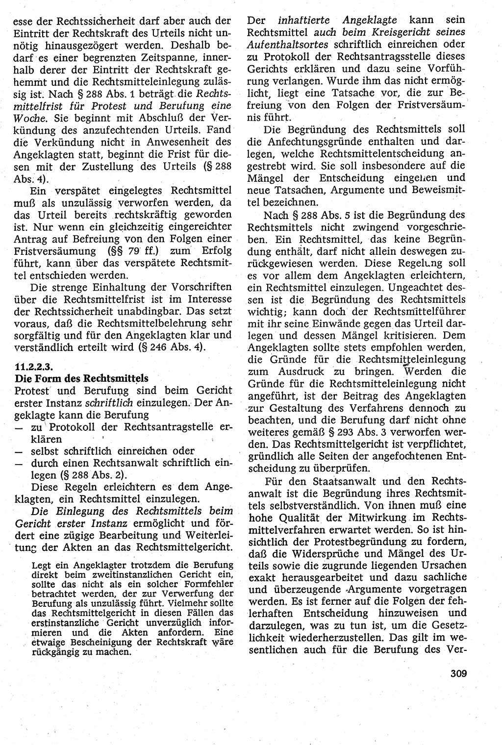 Strafverfahrensrecht [Deutsche Demokratische Republik (DDR)], Lehrbuch 1982, Seite 309 (Strafverf.-R. DDR Lb. 1982, S. 309)