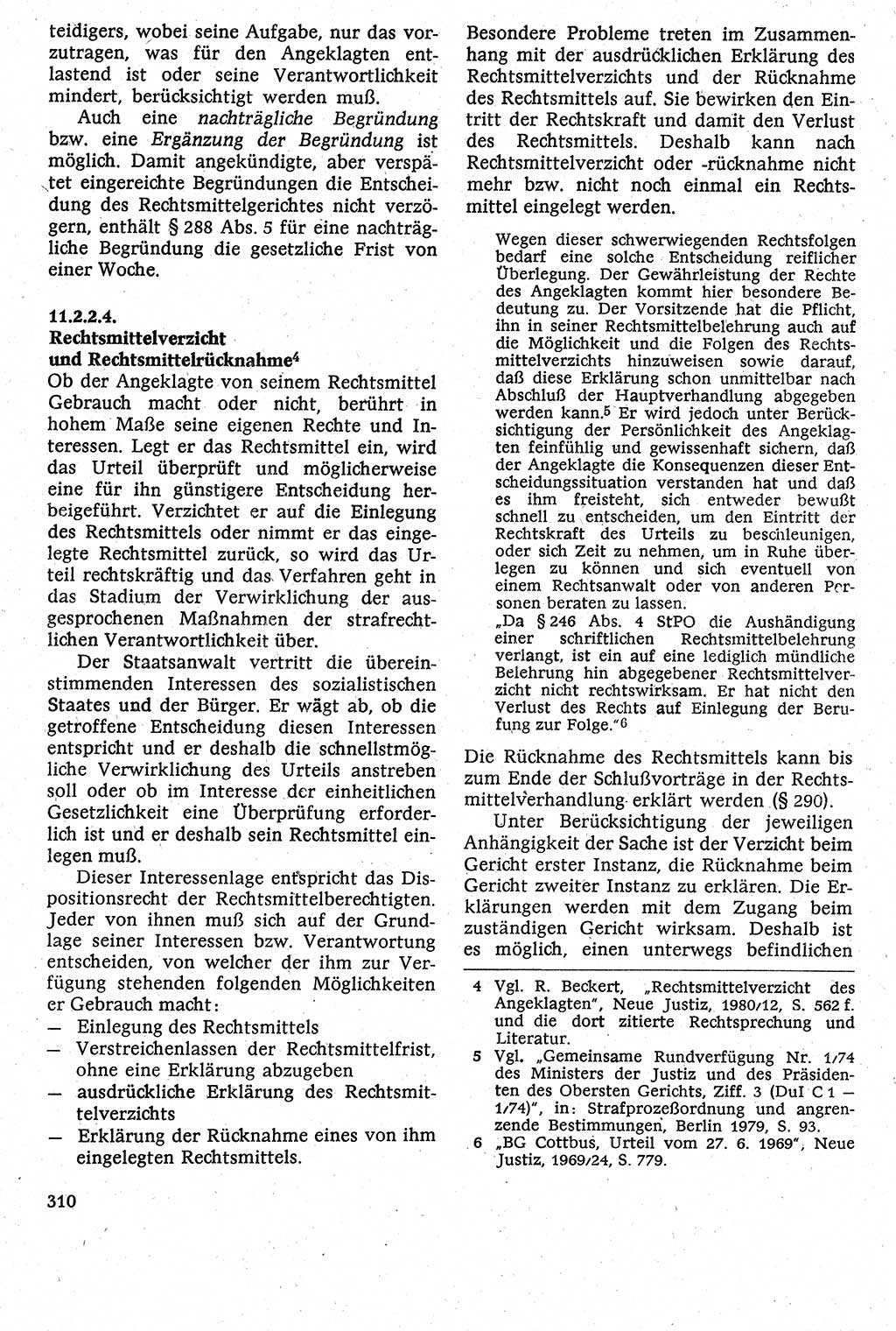 Strafverfahrensrecht [Deutsche Demokratische Republik (DDR)], Lehrbuch 1982, Seite 310 (Strafverf.-R. DDR Lb. 1982, S. 310)