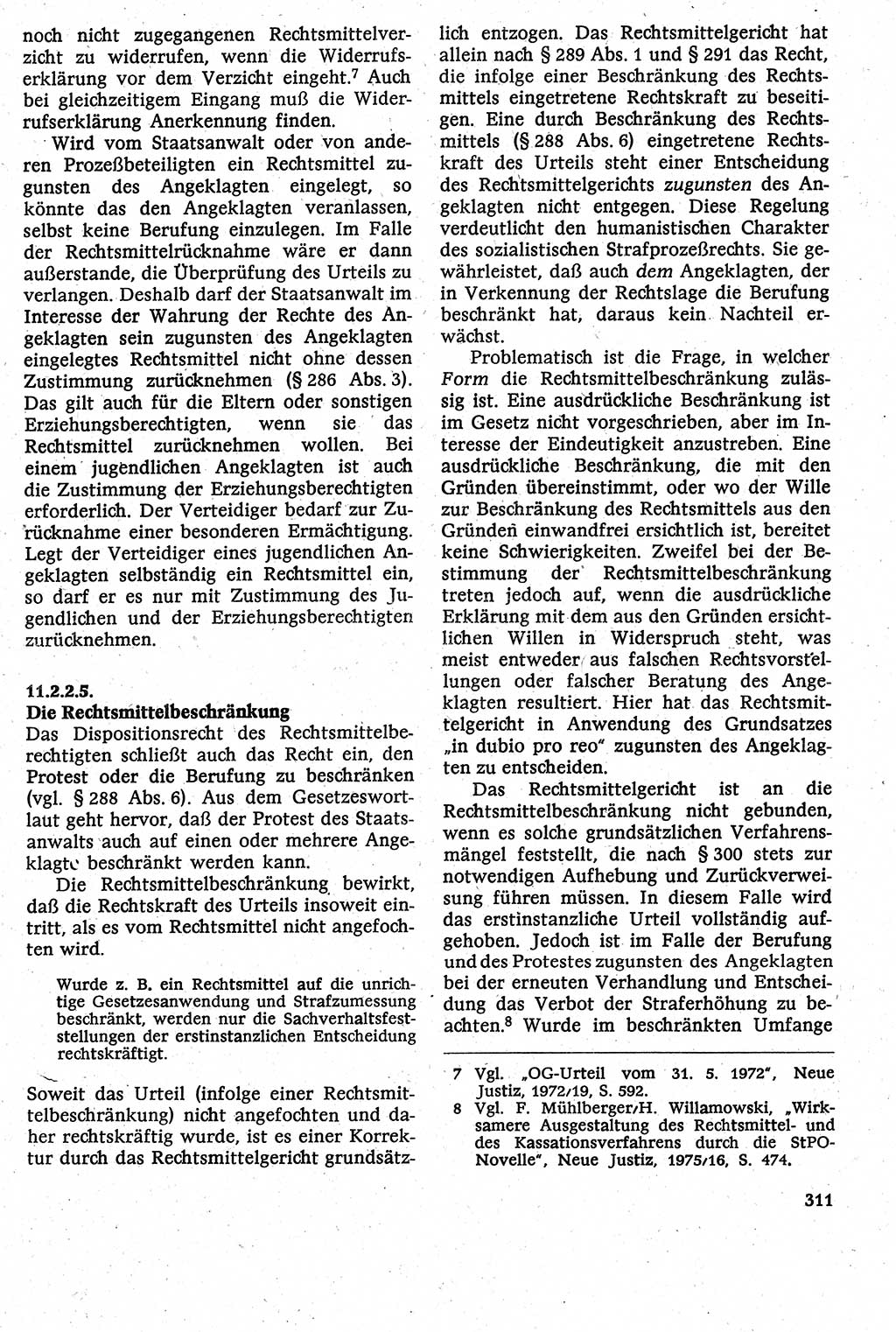 Strafverfahrensrecht [Deutsche Demokratische Republik (DDR)], Lehrbuch 1982, Seite 311 (Strafverf.-R. DDR Lb. 1982, S. 311)