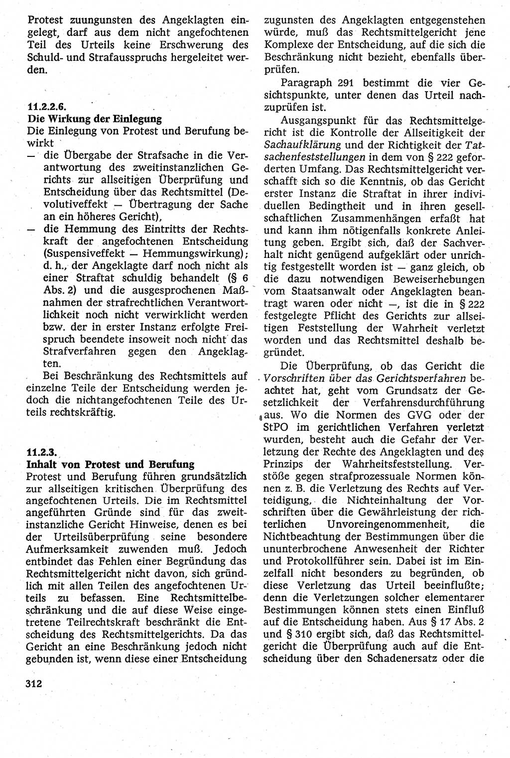 Strafverfahrensrecht [Deutsche Demokratische Republik (DDR)], Lehrbuch 1982, Seite 312 (Strafverf.-R. DDR Lb. 1982, S. 312)