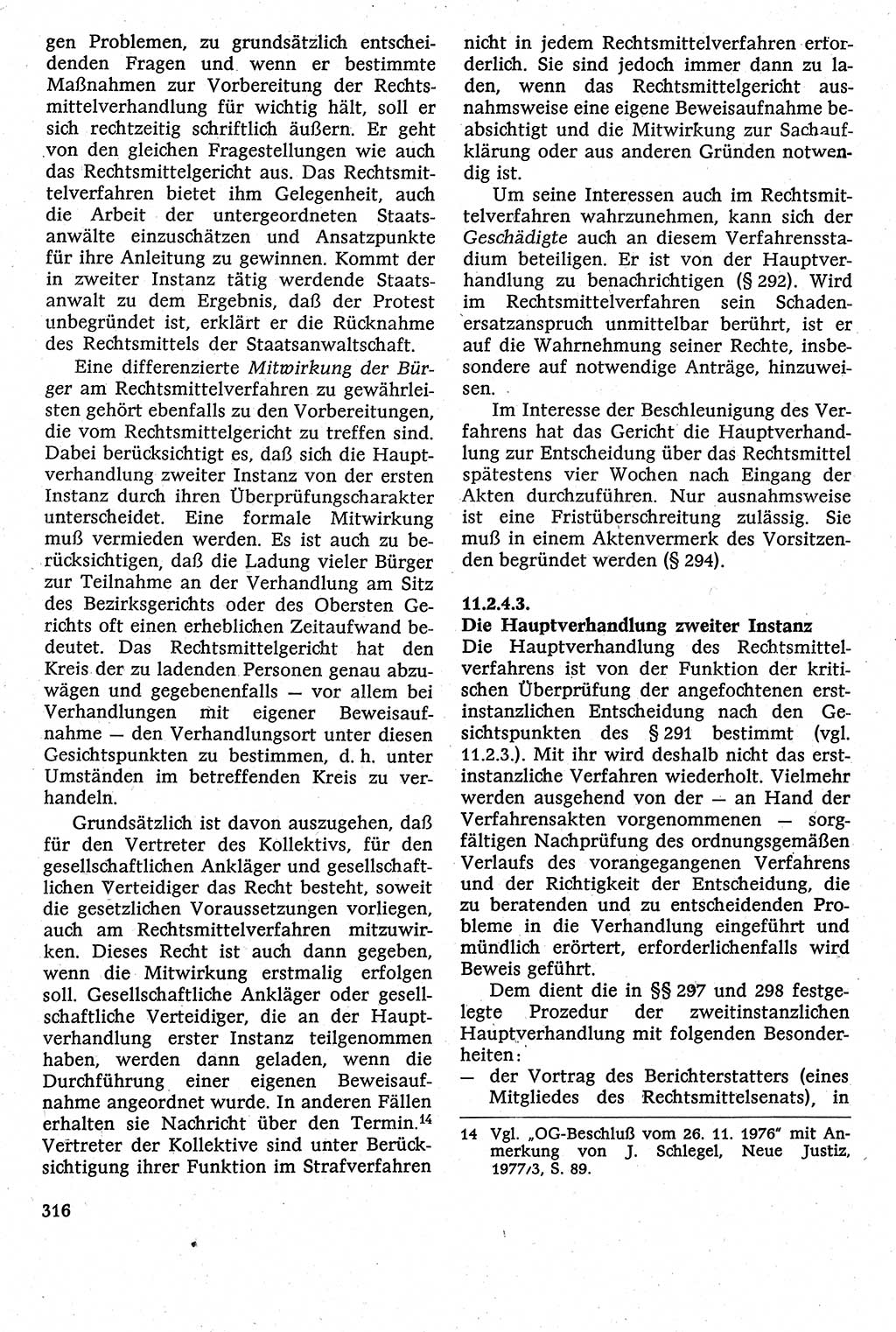 Strafverfahrensrecht [Deutsche Demokratische Republik (DDR)], Lehrbuch 1982, Seite 316 (Strafverf.-R. DDR Lb. 1982, S. 316)