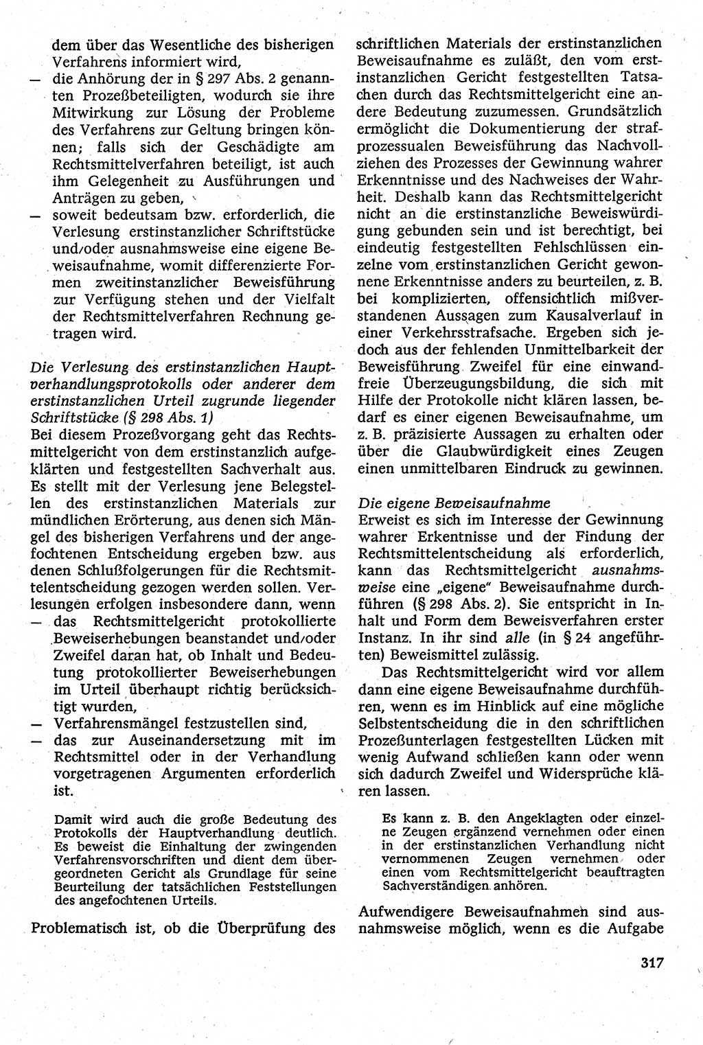 Strafverfahrensrecht [Deutsche Demokratische Republik (DDR)], Lehrbuch 1982, Seite 317 (Strafverf.-R. DDR Lb. 1982, S. 317)