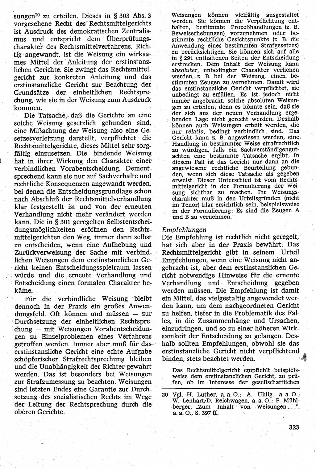 Strafverfahrensrecht [Deutsche Demokratische Republik (DDR)], Lehrbuch 1982, Seite 323 (Strafverf.-R. DDR Lb. 1982, S. 323)