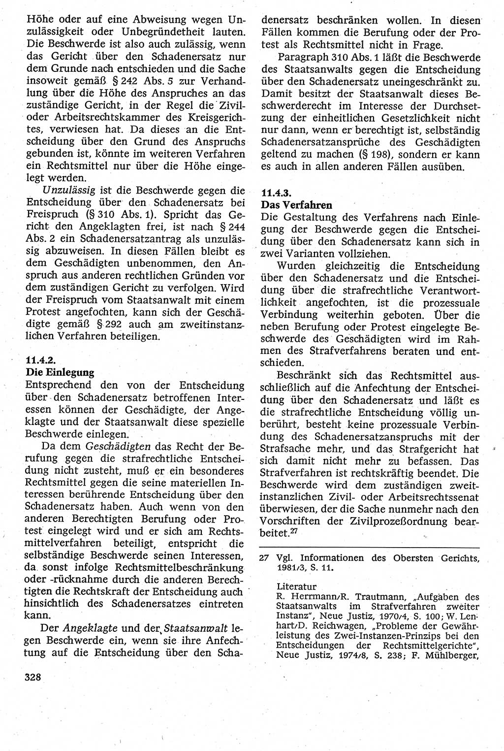 Strafverfahrensrecht [Deutsche Demokratische Republik (DDR)], Lehrbuch 1982, Seite 328 (Strafverf.-R. DDR Lb. 1982, S. 328)