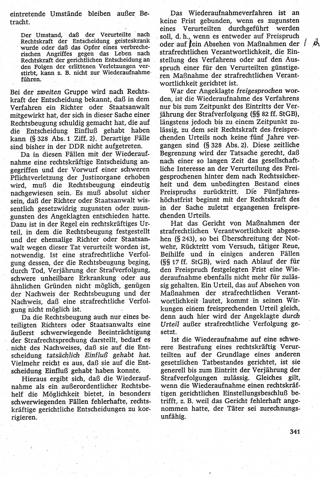 Strafverfahrensrecht [Deutsche Demokratische Republik (DDR)], Lehrbuch 1982, Seite 341 (Strafverf.-R. DDR Lb. 1982, S. 341)
