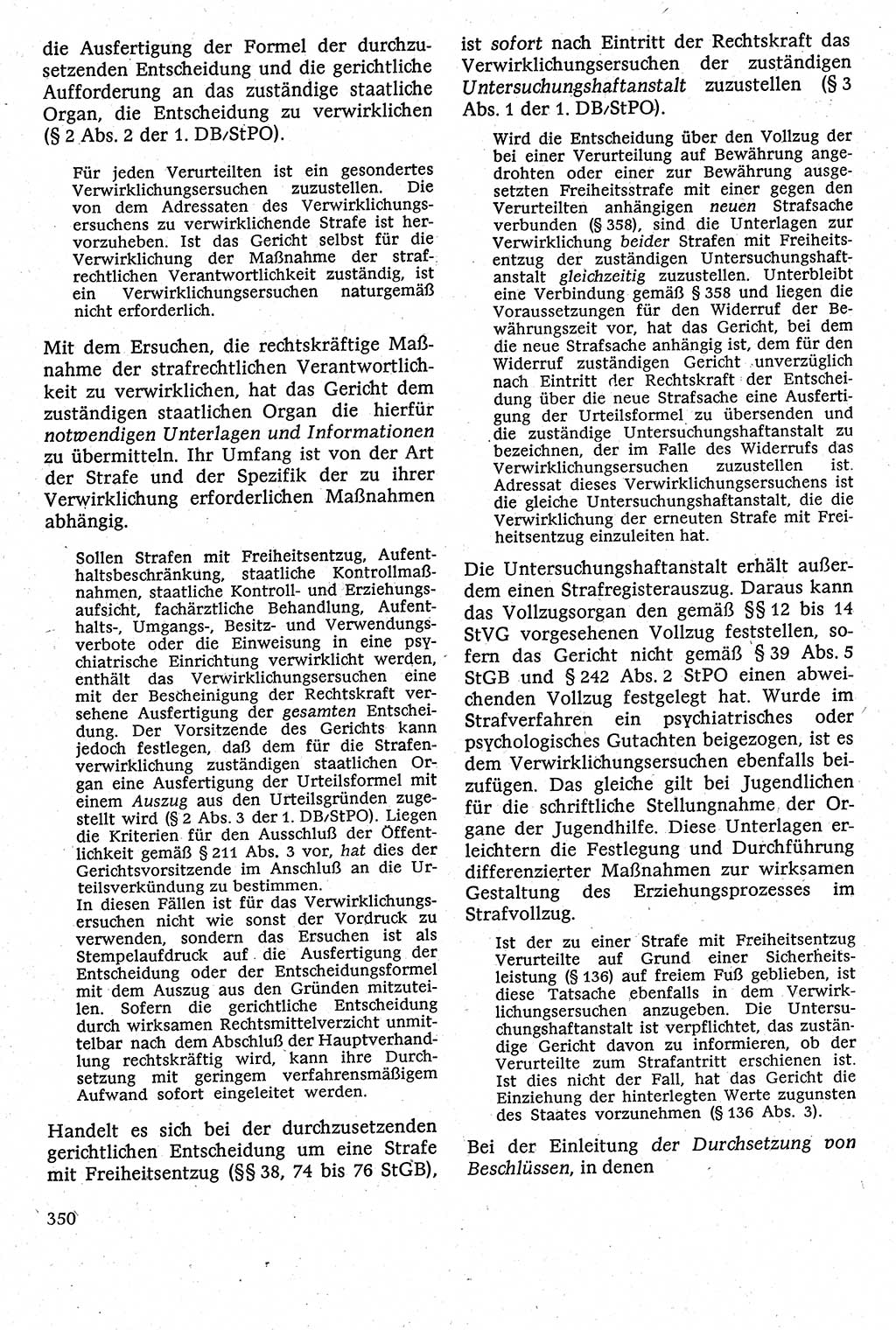 Strafverfahrensrecht [Deutsche Demokratische Republik (DDR)], Lehrbuch 1982, Seite 350 (Strafverf.-R. DDR Lb. 1982, S. 350)