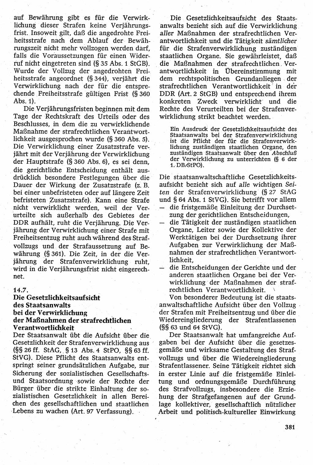 Strafverfahrensrecht [Deutsche Demokratische Republik (DDR)], Lehrbuch 1982, Seite 381 (Strafverf.-R. DDR Lb. 1982, S. 381)
