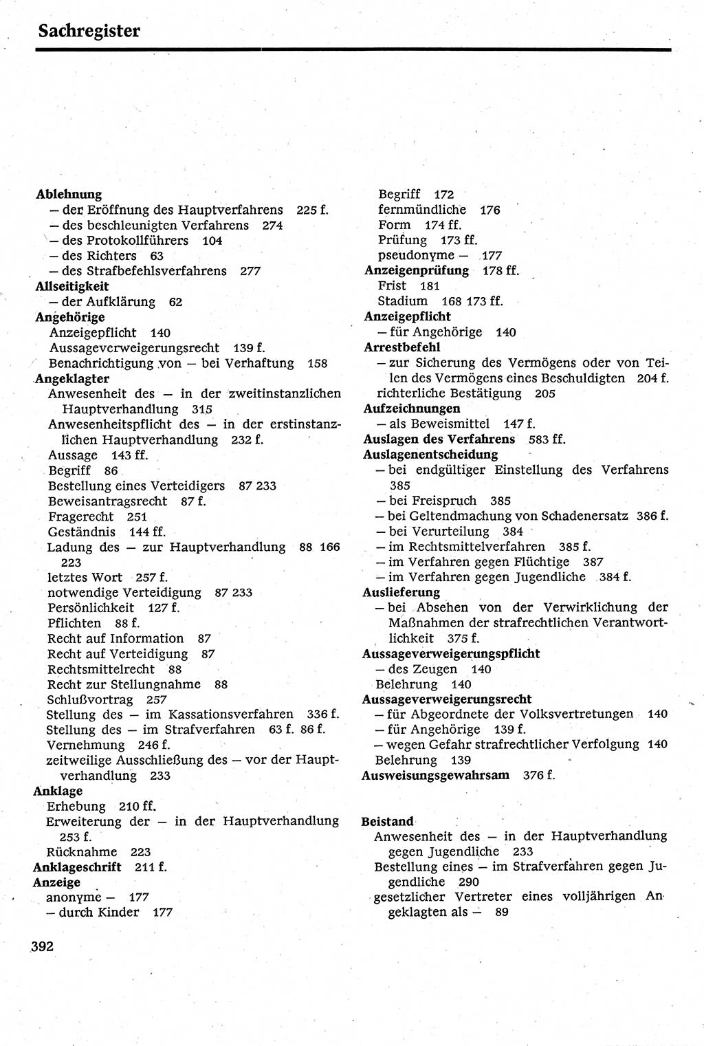 Strafverfahrensrecht [Deutsche Demokratische Republik (DDR)], Lehrbuch 1982, Seite 392 (Strafverf.-R. DDR Lb. 1982, S. 392)