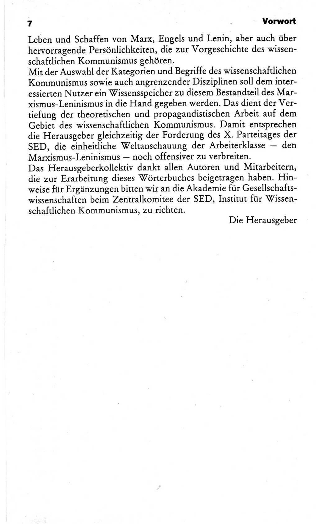 Wörterbuch des wissenschaftlichen Kommunismus [Deutsche Demokratische Republik (DDR)] 1982, Seite 7 (Wb. wiss. Komm. DDR 1982, S. 7)
