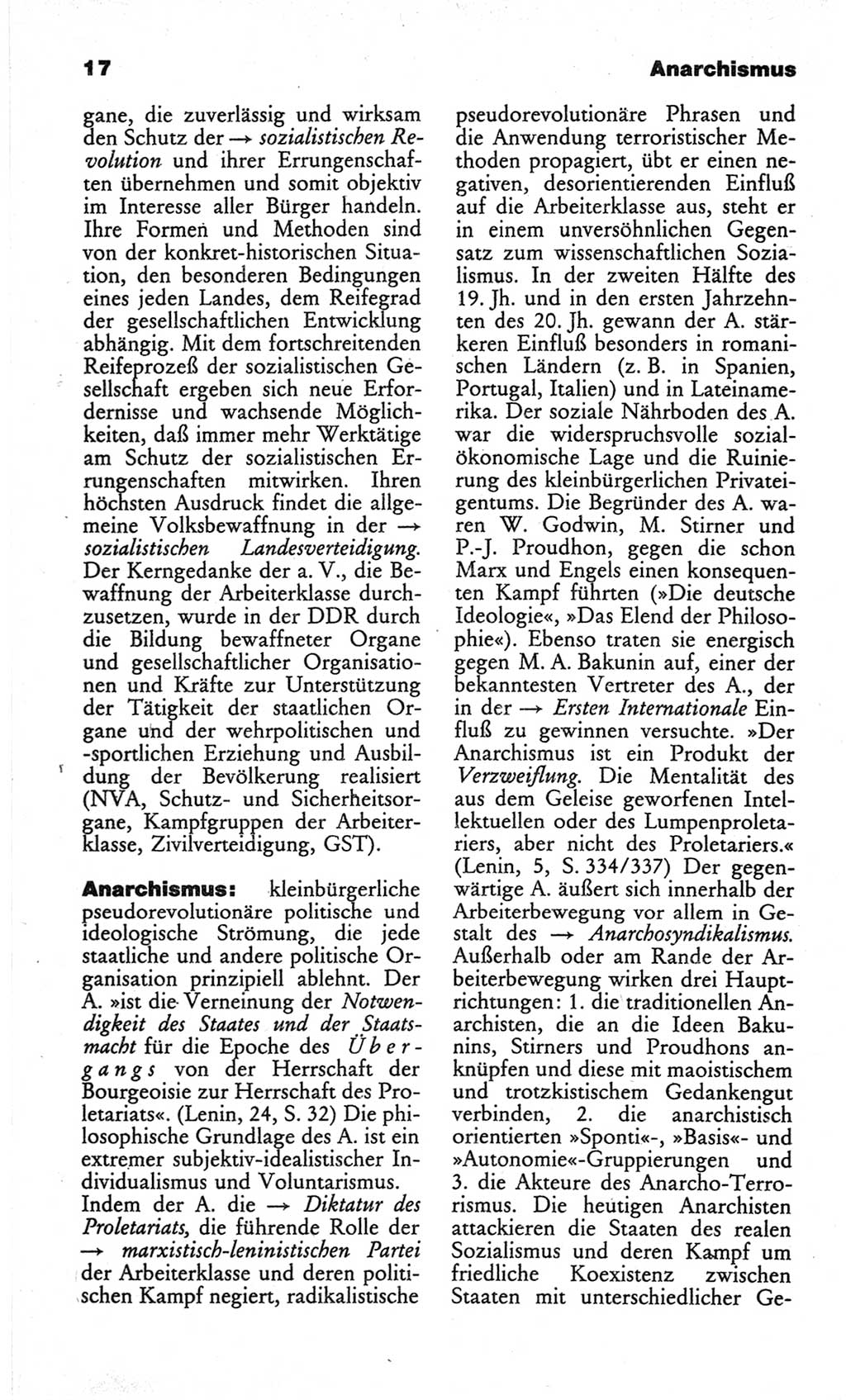 Wörterbuch des wissenschaftlichen Kommunismus [Deutsche Demokratische Republik (DDR)] 1982, Seite 17 (Wb. wiss. Komm. DDR 1982, S. 17)