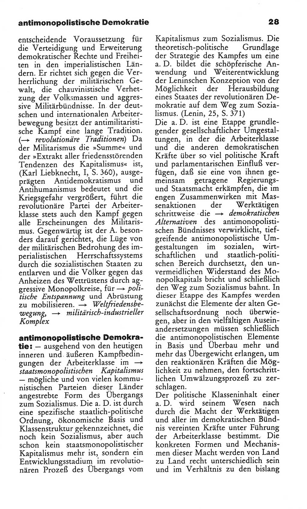 Wörterbuch des wissenschaftlichen Kommunismus [Deutsche Demokratische Republik (DDR)] 1982, Seite 28 (Wb. wiss. Komm. DDR 1982, S. 28)
