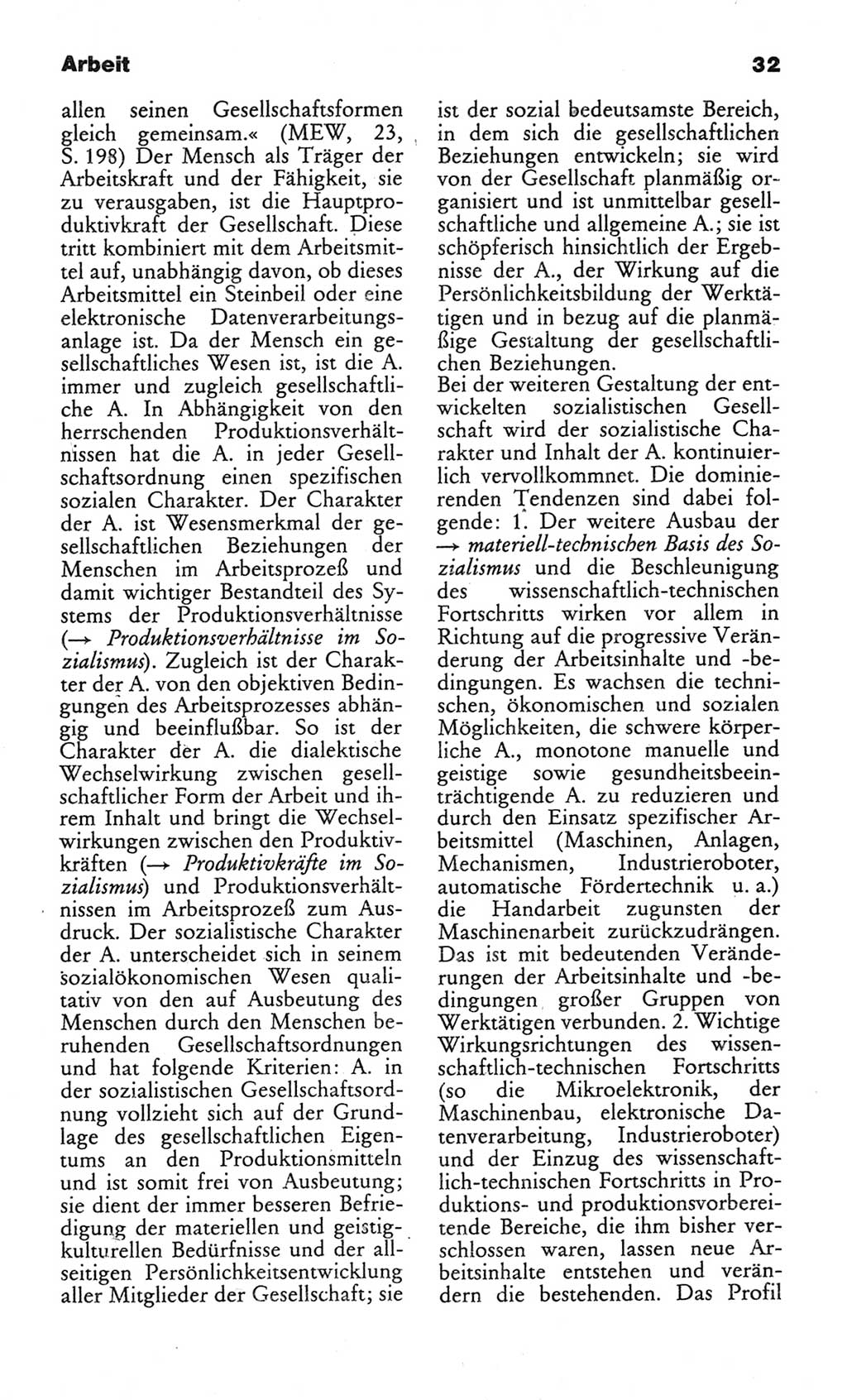 Wörterbuch des wissenschaftlichen Kommunismus [Deutsche Demokratische Republik (DDR)] 1982, Seite 32 (Wb. wiss. Komm. DDR 1982, S. 32)