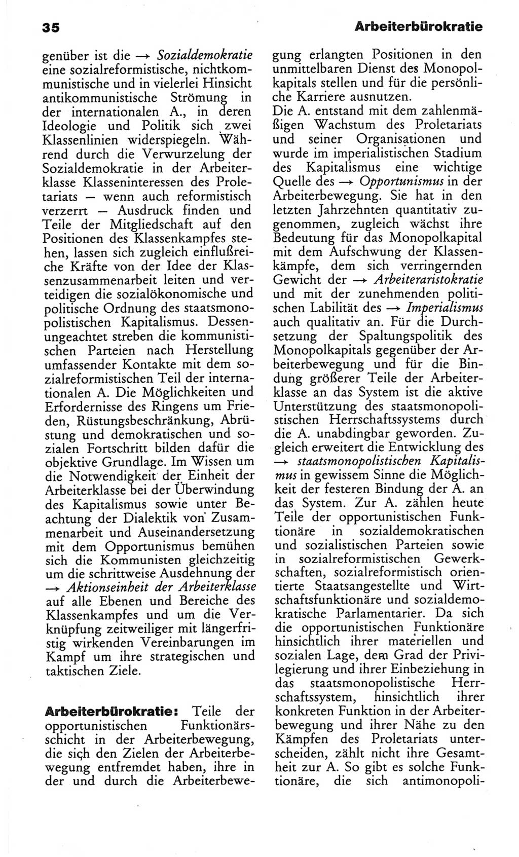 Wörterbuch des wissenschaftlichen Kommunismus [Deutsche Demokratische Republik (DDR)] 1982, Seite 35 (Wb. wiss. Komm. DDR 1982, S. 35)